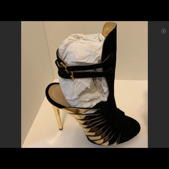 HERVE LEGER BLACK AND GOLD SANDALS❤️❤️ - Picture 7 of 7